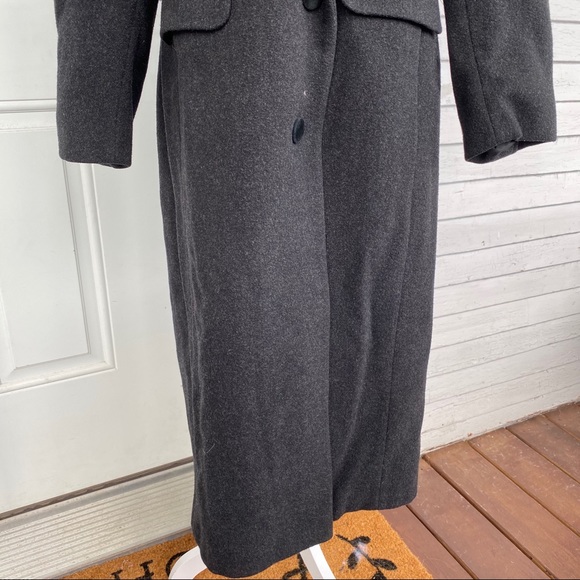 Vintage Full Length Wool Coat Black Velvet Collar - Picture 5 of 13